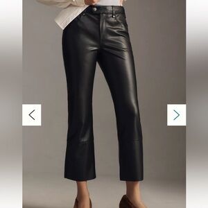 Anthropologie Pilcro faux leather cropped moto pants with raw hem size 26